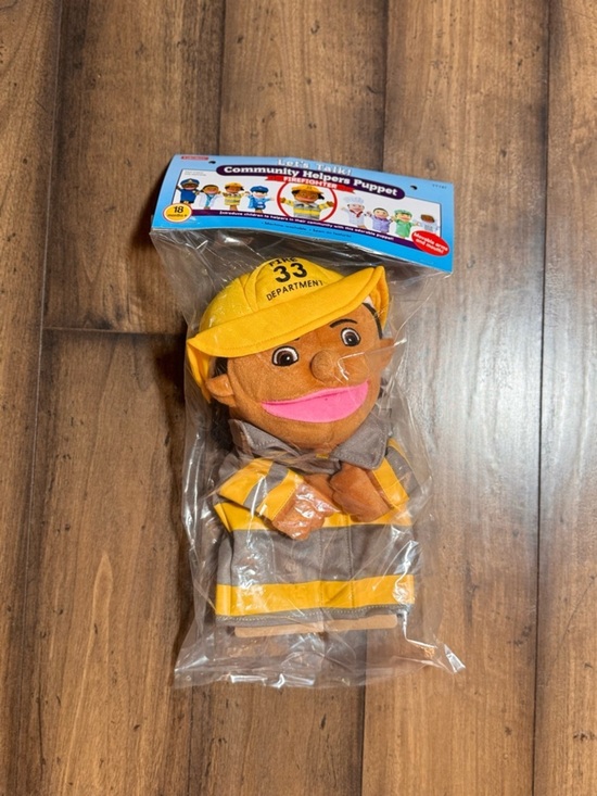 Other - Lakeshore Community Helpers Firefighter Puppet New Sealed Plush Hand Puppet